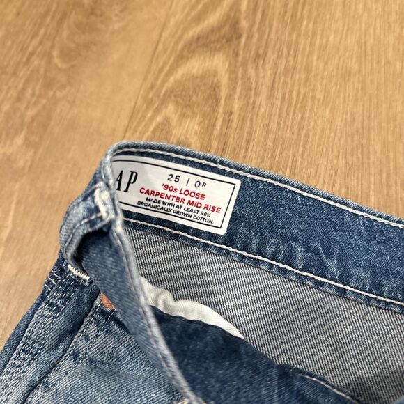 GAP women's wide leg carpenter jeans Size 0 NWT - Picture 4 of 7